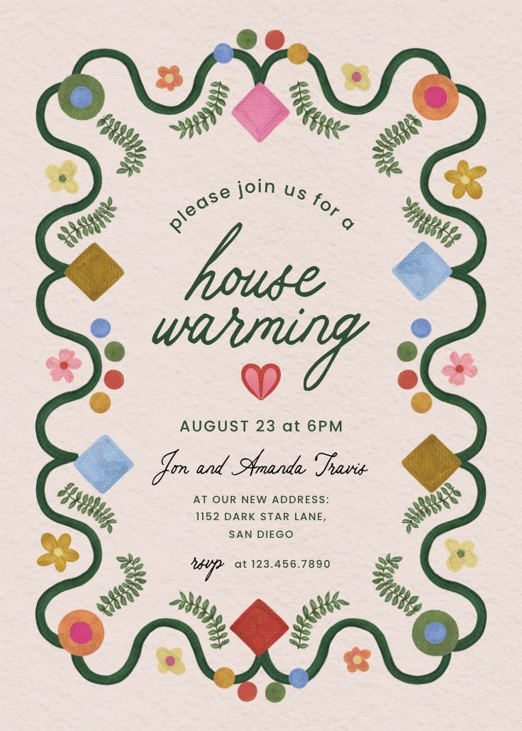 Where love lives - housewarming invitation